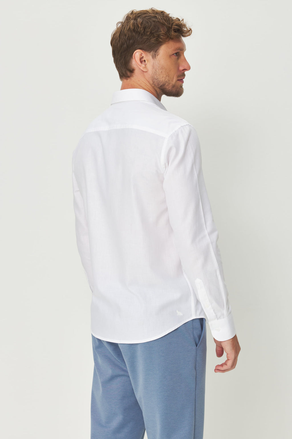 Camisa Scrivania Manga Longa Masculina Acostamento Branco