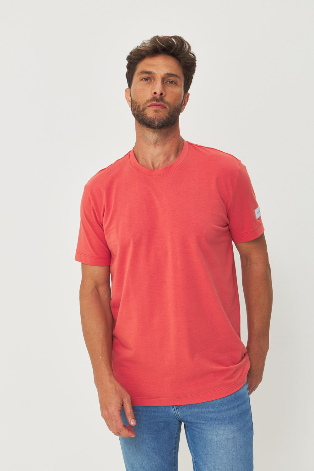 Camiseta Basic Clean Masculina Acostamento Laranja Ferrugem
