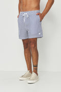 Short Listrado Casual Masculino Acostamento Listrado Branco C/ Marinho