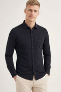 Camisa Manga Longa Slim Masculina Acostamento Natural