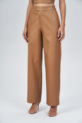 Calça Reta PU Feminina Acostamento Red Velvet