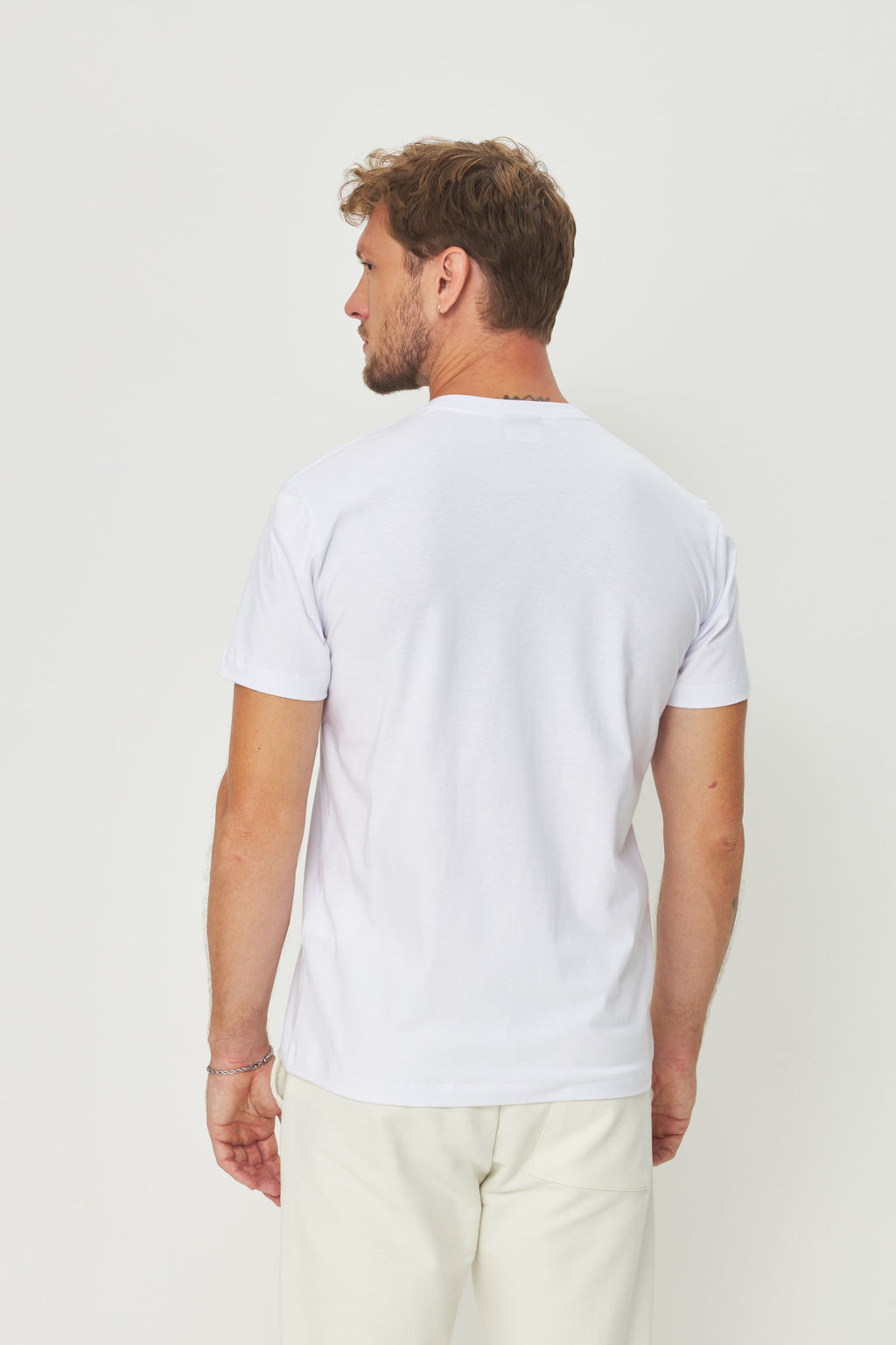 Camiseta Manga Curta Masculina Acostamento Branco