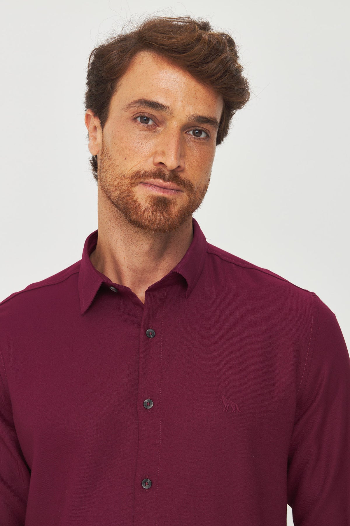 Camisa Manga Longa Premium Masculina Acostamento Vinho