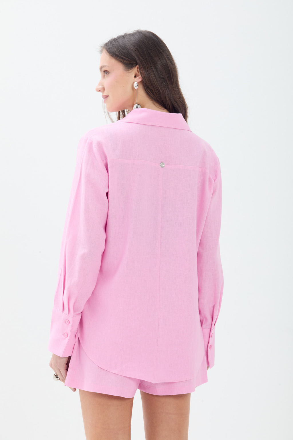 Camisa Casual Com Bolso ACT Feminina Pink Sunset