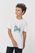 Camiseta Com Estampa Frontal Menino Acostamento Next Branco