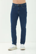 Calça Jeans Skinny Fit Masculina Acostamento Jeans Escuro