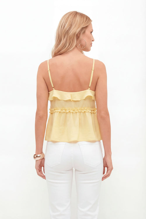 Blusa Decote com Babado Feminina Inblanche Butter