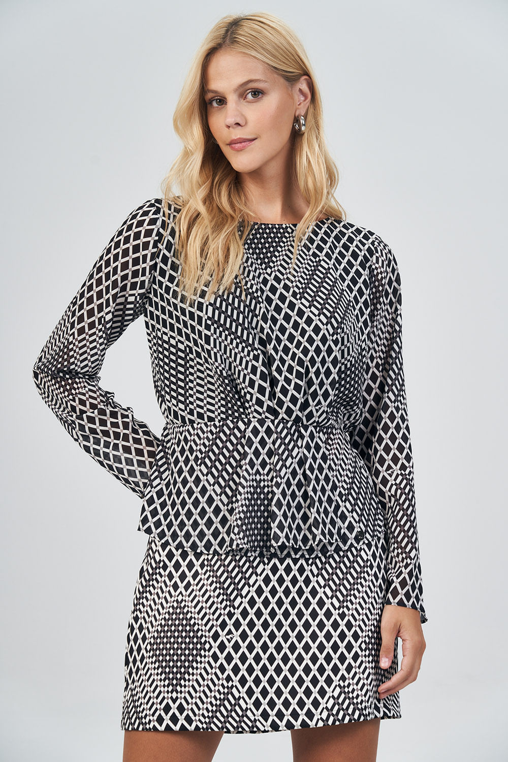 Blusa Chic Acinturada Feminina Acostamento Prisma