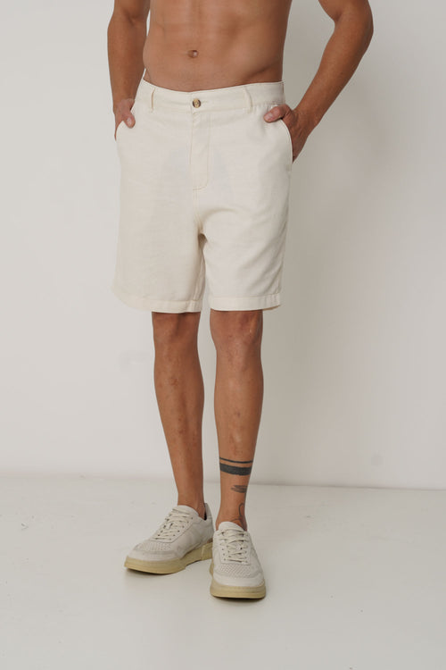 Bermuda Casual Com Linho Masculina Acostamento Linho