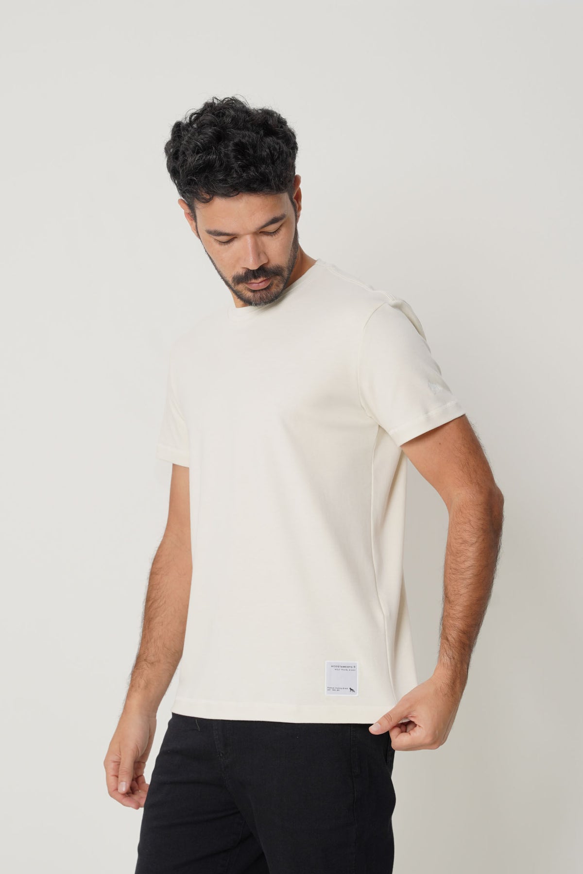 Camiseta Casual Basic Masculina Acostamento Off White