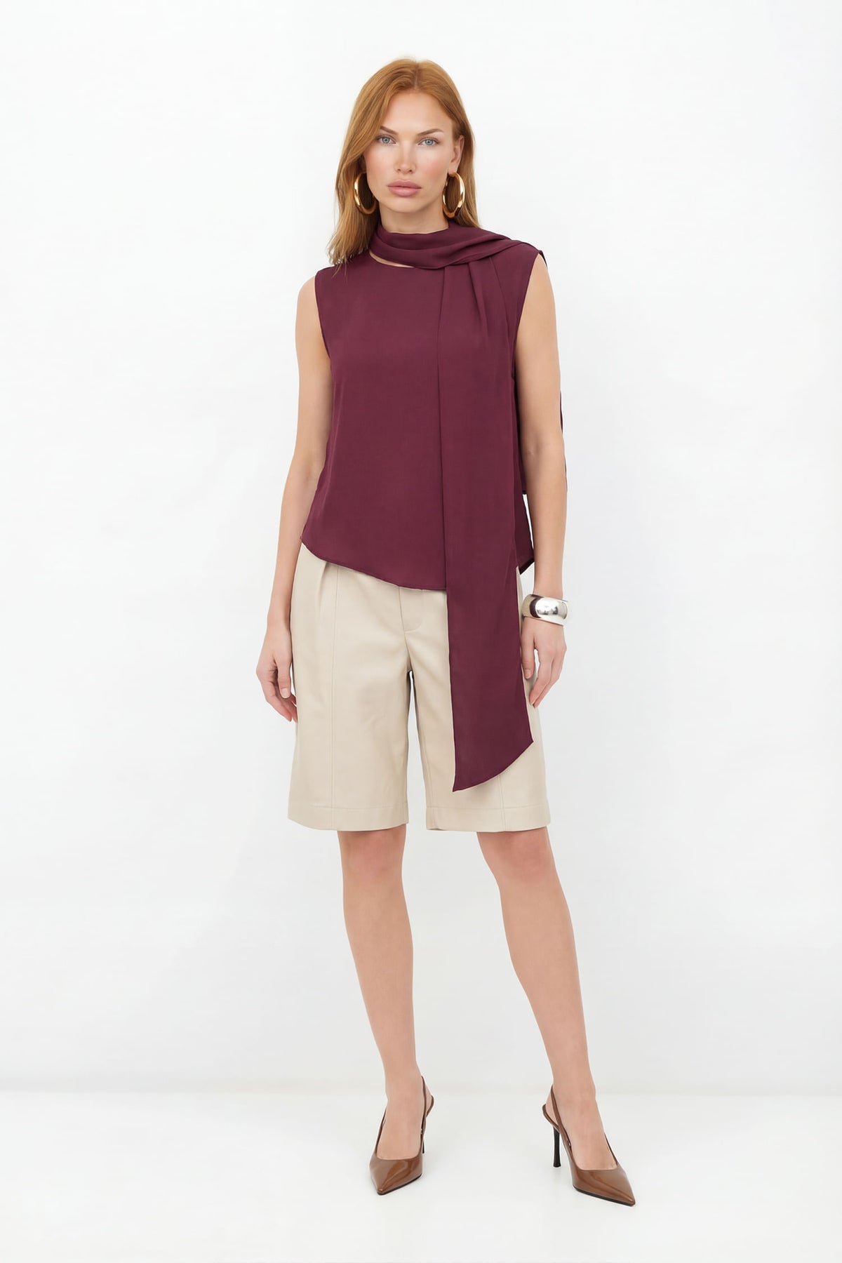 Blusa Com Faixa ACT Feminina Deep Ruby