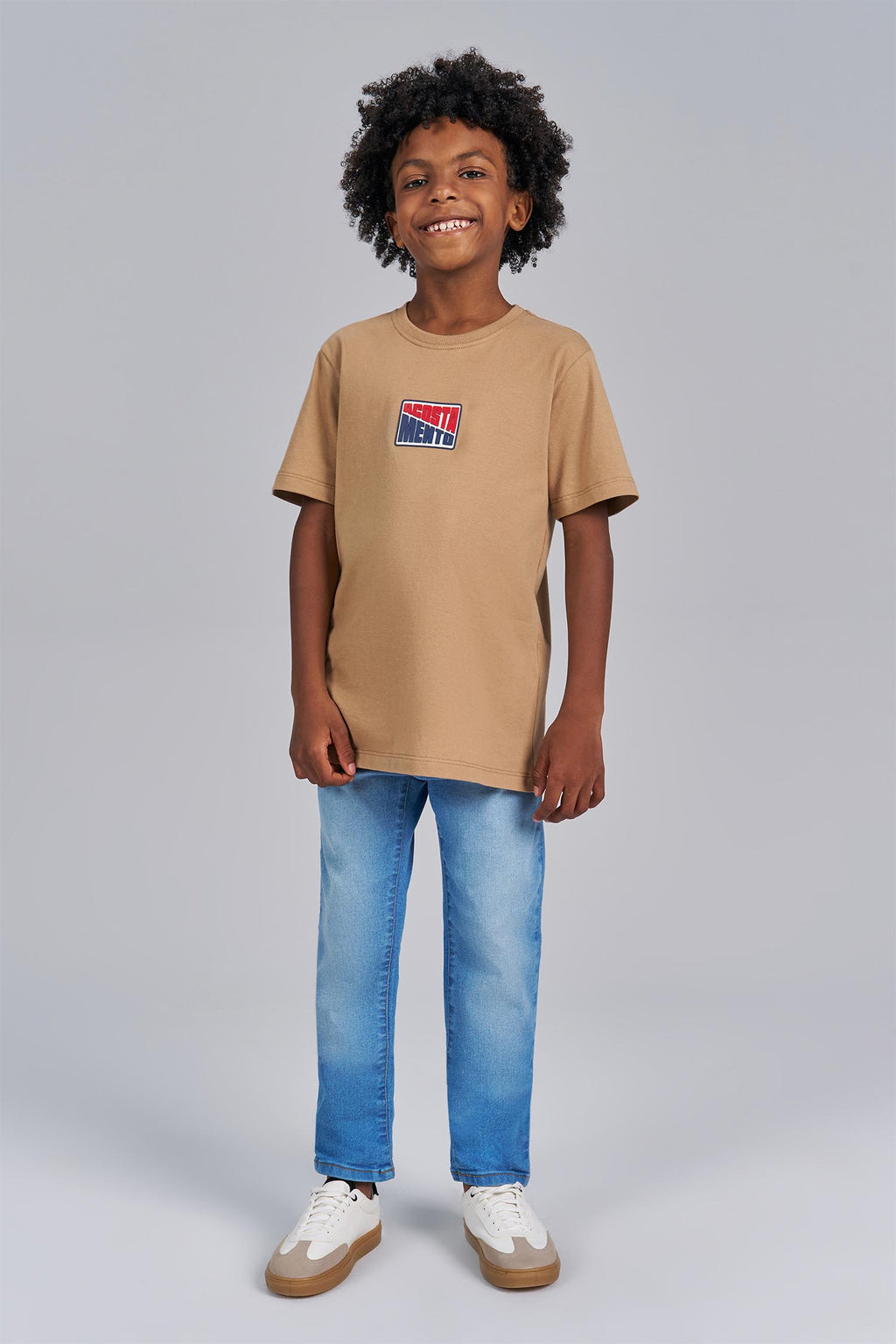Camiseta Touch Menino Acostamento Next Bege Caqui