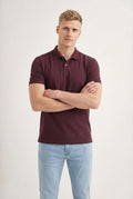 Polo Casual Elastano Masculina Acostamento Vinho Syrah