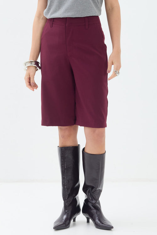 Bermuda Alfaiataria Clássica ACT Feminina Deep Ruby