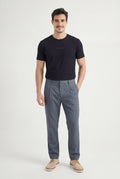 Calça Alfaiatada Com Pregas Masculina Acostamento Azul