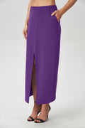 Saia Alfaiataria com Fenda Feminina Acostamento Purple